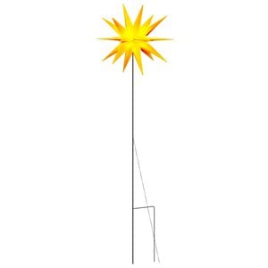 vidaXL LED-Weihnachtsstern mit Erdspie&szlig; Faltbar Gelb 57 cm