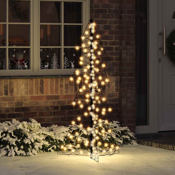 vidaXL Weihnachtsbaum mit 160 LEDs Warmes Wei&szlig; 150 cm Rattan