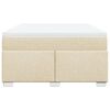 vidaXL Boxspringbett mit Matratze Creme 160x200 cm Stoff