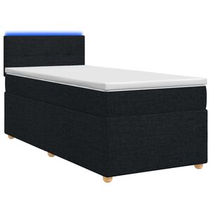 vidaXL Boxspringbett mit Matratze Schwarz 80 x 200 cm Stoff