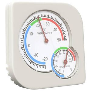 vidaXL Thermo-Hygrometer Wei&szlig; 7,5 x 7,5 x 1,2 cm ABS