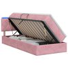 vidaXL LED-Speicherbett mit Matratze Rosa 90 x 200 cm Samt