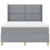 vidaXL Boxspringbett mit Matratze Hellgrau 160 x 200 cm Stoff