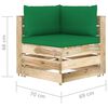vidaXL 11-tlg. Garten-Lounge-Set mit Kissen Gr&uuml;n Impr&auml;gniertes Holz