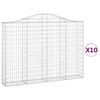 vidaXL Gabionen mit Hochbogen 10Stk. 200x30x140/160cm Verzinktes Eisen