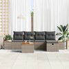 vidaXL Garten-Sofa-Set mit Kissen 6 pcs Grau Poly Rattan