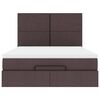 vidaXL Ottoman-Bett mit Matratze Dunkelbraun 140x190 cm Stoff