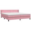 vidaXL Boxspringbett mit Matratze Rosa 180x210 cm Samt
