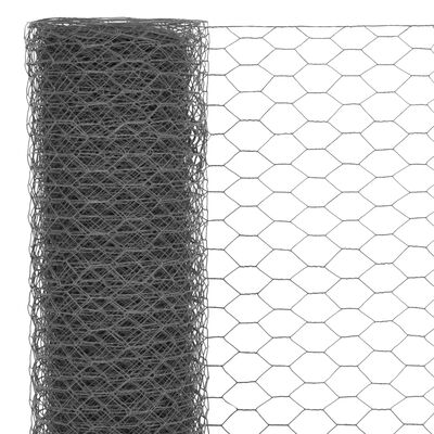 vidaXL Drahtzaun Stahl mit PVC-Beschichtung 25x0,5 m Grau