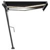 vidaXL Markise Manuell Einziehbar mit LED 350x250 cm Anthrazit