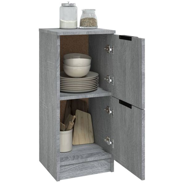vidaXL Sideboards 2 Stk. Grau Sonoma 30x30x70 cm Holzwerkstoff