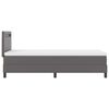 vidaXL Boxspringbett mit Matratze Grau 90 x 200 cm Kunstleder
