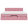 vidaXL Ottoman-Bett mit Matratze Rosa 160x200 cm Samt