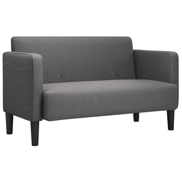 vidaXL Zweisitzer-Sofa Dunkelgrau 109 cm Cordstoff