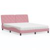 vidaXL Bett mit Matratze Rosa 160x200 cm Samt