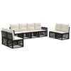 vidaXL Gartensofa-set 8 stk. Schwarz und Cremewei&szlig; Poly-Rattan