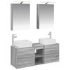 vidaXL Badezimmerm&ouml;bel-Set 5 stk. Grau Sonoma Ingenieurholz und Glas