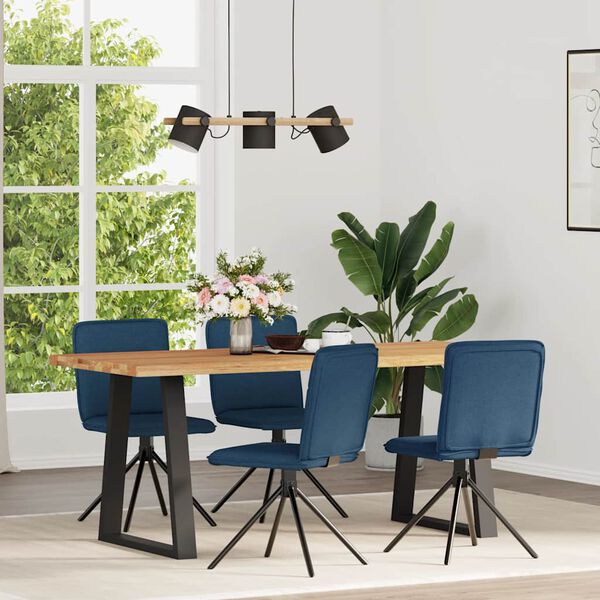vidaXL Esszimmerst&uuml;hle 4 Stk. Blau Stoff