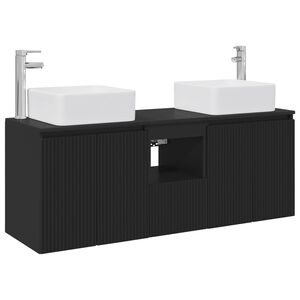 vidaXL Badezimmerschrank-Set 3 stk. Schwarz 49,5 x 41 x 63 cm