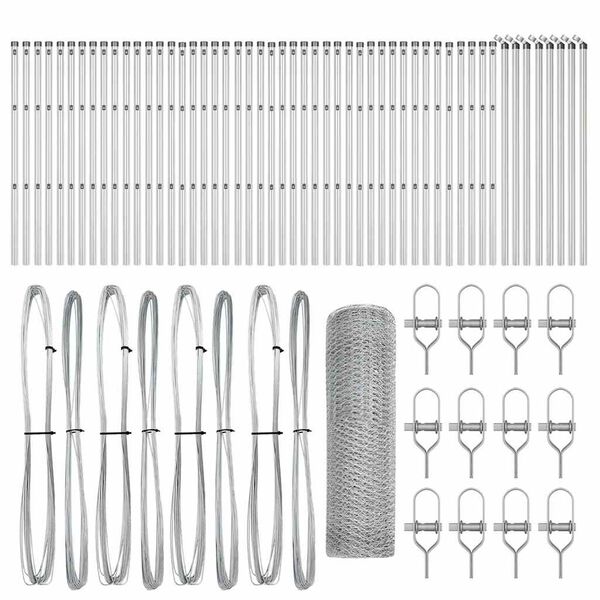 vidaXL Zaunpfosten Silber 100 x 0,4 m (13 mm Maschenweite) Stahl