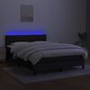 vidaXL Boxspringbett mit Matratze & LED Schwarz 140x200 cm Stoff