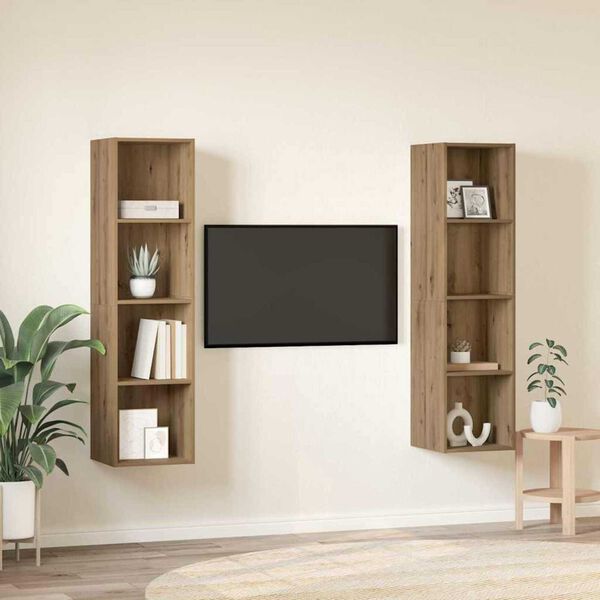 vidaXL TV-Schrankset 2 pcs Braun 37 x 37 x 142,5 cm Holzwerkstoff