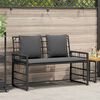 vidaXL Bank Outdoor Uni Schwarz und Dunkelgrau 116 x 55 x 82 cm