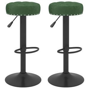 vidaXL Barhocker 2 Stk. Dunkelgr&uuml;n Samt
