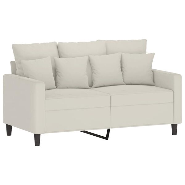 vidaXL 2-Sitzer-Sofa Creme 120 cm Samt