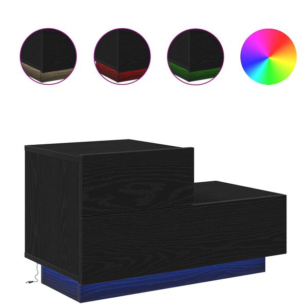 vidaXL Nachttisch Schwarz Eichen-Optik 70 x 36 x 40,5 cm Holzwerkstoff