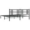 vidaXL Bettgestell mit Kopfteil Metall Schwarz 183x213 cm