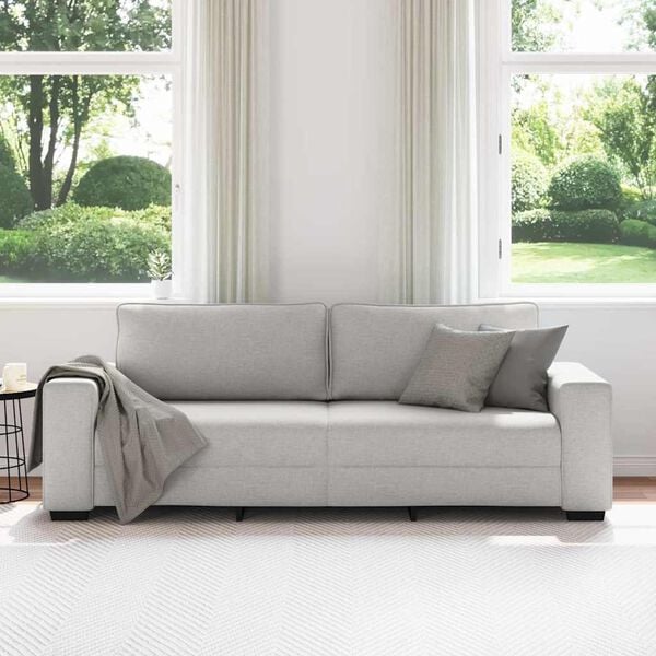 vidaXL 3-Sitzer-Sofa Wolkengrau 220x77x82 cm Stoff