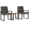 vidaXL Gartenm&ouml;bel Set 3 Stk. Grau und Dunkelgrau Poly-Rattan