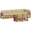 vidaXL Outdoor-Sofagarnitur 8 stk. Natur und Beige Polyester