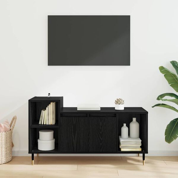 vidaXL TV-Schr&auml;nk Schwarz Eichen-Optik 100 x 35 x 55 cm Holzwerkstoff