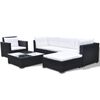 vidaXL 6-tlg. Garten-Lounge-Set mit Auflagen Poly Rattan Schwarz