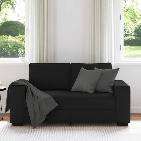 vidaXL 2-Sitzer-Sofa Schwarz 160x77x82 cm Stoff