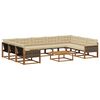 vidaXL Outdoor-Sofagarnitur mit Kissen 10 pcs Natur und Beige