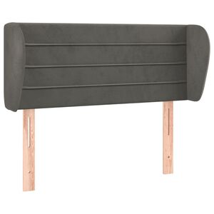 vidaXL Kopfteil mit Ohren Dunkelgrau 83x23x78/88 cm Samt