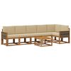 vidaXL Outdoor-Sofagarnitur mit Kissen 7 pcs Natur und Beige Polyester