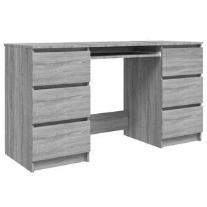 vidaXL Schreibtisch Grau Sonoma 140x50x77 cm Holzwerkstoff