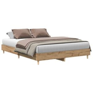 vidaXL Bettgestell ohne Matratze Artisan-Eiche 140x200cm Holzwerkstoff