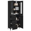 vidaXL Highboard Schwarz Eichen-Optik 69,5 x 34 x 180 cm Holzwerkstoff