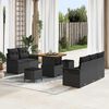 vidaXL Garten-Sofa-Set mit Kissen mit Speicher 8 pcs Schwarz