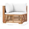 vidaXL 12-tlg. Garten-Lounge-Set mit Creme Kissen Massivholz Teak