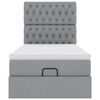 vidaXL Ottoman-Bett mit Matratze Hellgrau 100x200 cm Stoff