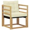 vidaXL Outdoor-Sofa Massives Akazienholz und Textilene Wei&szlig;