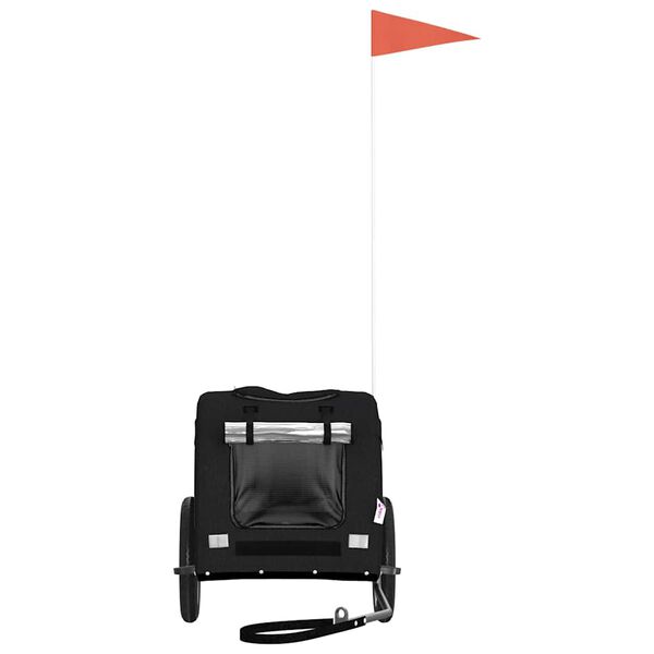 vidaXL Fahrradanh&auml;nger Hunde Schwarz Oxford-Gewebe und Eisen