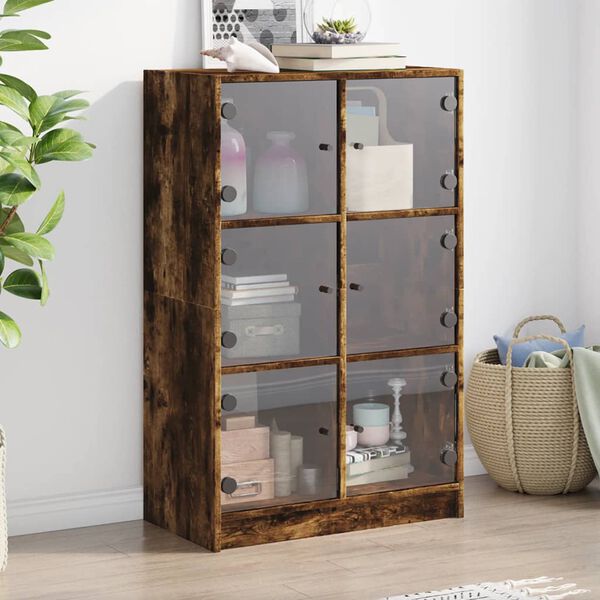 vidaXL Highboard mit T&uuml;ren R&auml;uchereiche 68x37x109 cm Holzwerkstoff