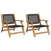 vidaXL gartenm&ouml;bel 2 pcs Schwarz 67 x 78 x 73 cm Massivholz Akazie